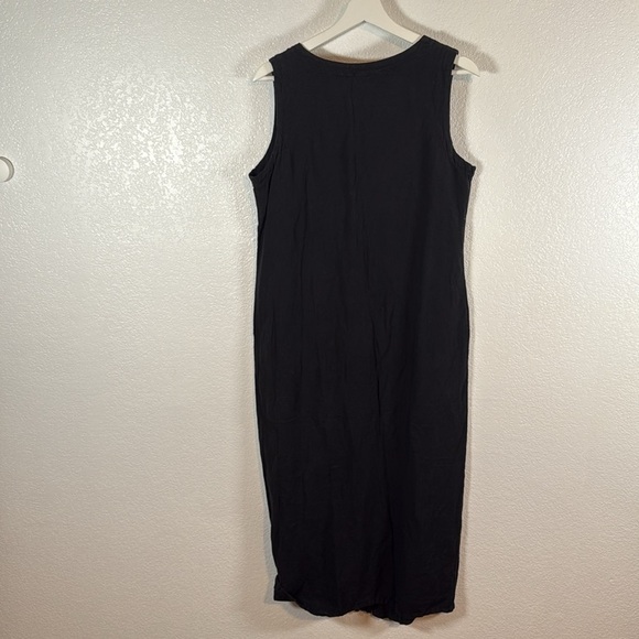 Cut Loose Black Button Down Midi Linen Blend Dress Size Medium Lagenlook - Picture 5 of 8